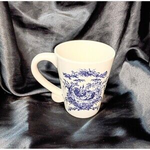 California Pantry Rooster And Chicken Mug Blue And White